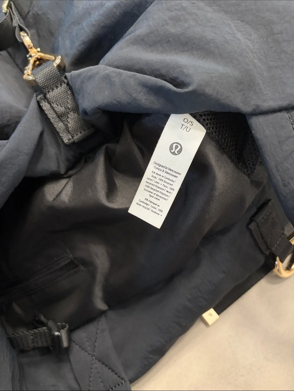 Lululemon ‘On My Level 20L’ Black/Gold Tote